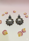 Dual Tone Kundan Statement Earrings