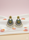Dual Tone Green Kundan Pearl Earrings – Regal Charm Redefined