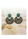 Majestic Oxidised Dual-Tone Jhumkas with Intricate Animal Motif