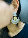 German Brass Kundan Earrings – Where Heritage Meets Radiance