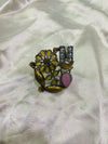 Dual Tone Floral Ring with Stone – A Statement of Grace and Strength