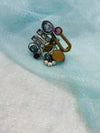 Vintage Multi-Stone Adjustable Ring | Handcrafted Boho Statement Jewelry
