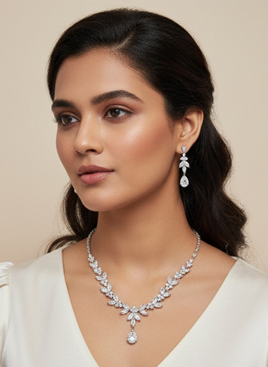 Zirconia Diamond Necklace Set