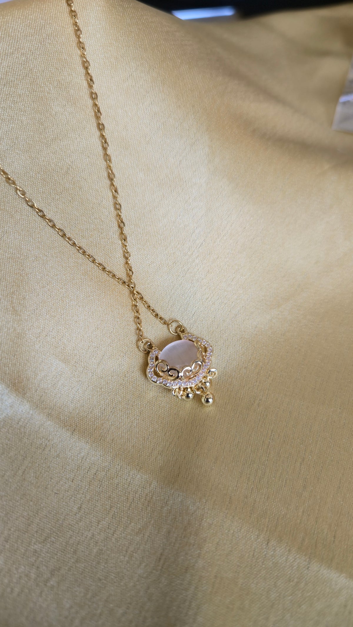Moonstone Charm Pendant Necklace