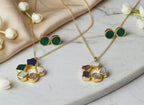 Natural Stone Multi-Colour Pendant Set