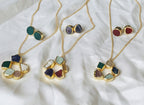 Natural Stone Multi-Colour Pendant Set