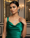 CZ Teardrop Pendant Necklace Set