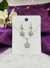 Round CZ Pendant Necklace Set