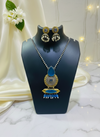 Blue Stone Ethnic Pendant Necklace Set