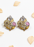 Dual Tone Floral Ring with Stone – A Statement of Grace and Strength