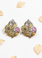 Dual Tone Floral Ring with Stone – A Statement of Grace and Strength