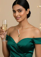 Emerald Glow Beads Pendant Necklace