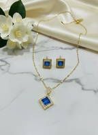 Square CZ Pendant Necklace