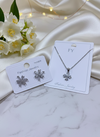 Crystal Snowflake Pendant Necklace Set