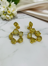 Raw Stone Loop Drop Earrings