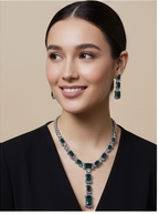 Green Zirconia Diamond Jewellery Set