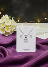 Heart-Cut CZ Pendant Necklace Set