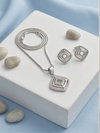 Aura Square 925 Silver Pendant Set