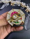 Royal Heritage Pachi Kundan Statement Ring with Pearl Border
