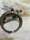 Antique Oxidized German Silver Kada with Dual Bird Motif