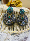 Majestic Oxidised Dual-Tone Jhumkas with Intricate Animal Motif