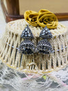 Antique Silver Oxidized Jhumka Earrings