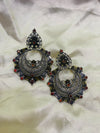 Dual Tone Kundan Statement Earrings