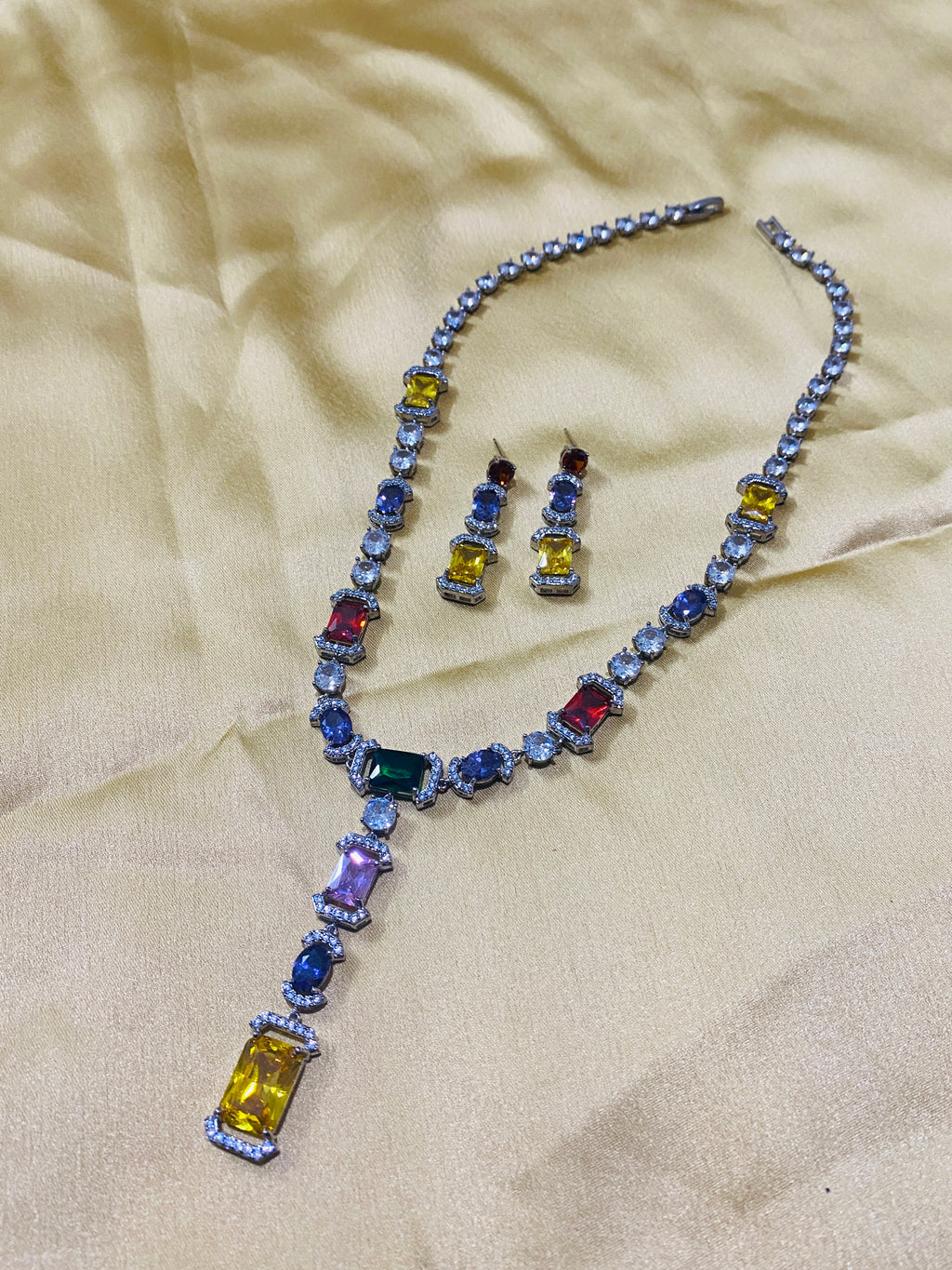 Multi-Color Zirconia Diamond Jewellery Set