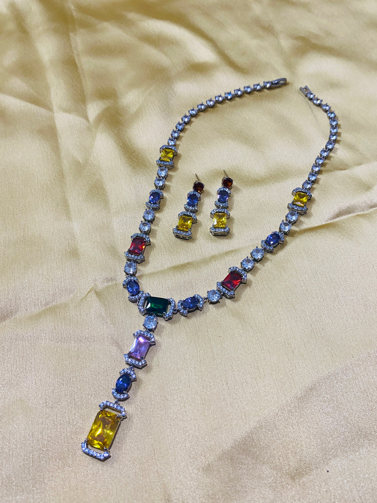 Multi-Color Zirconia Diamond Jewellery Set