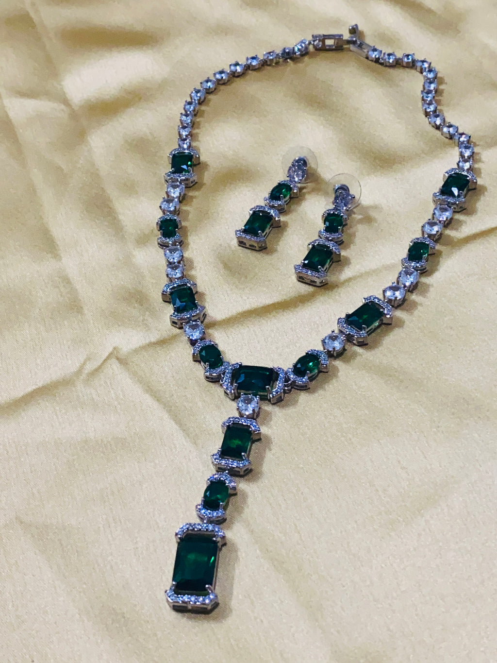 Green Zirconia Diamond Jewellery Set