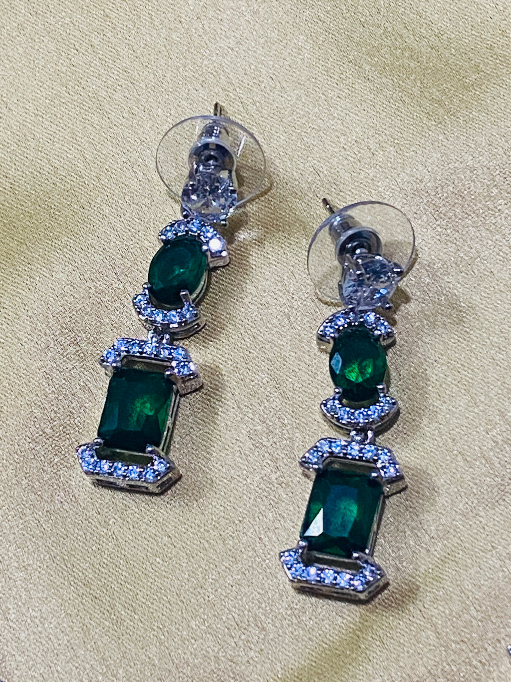 Green Zirconia Diamond Jewellery Set