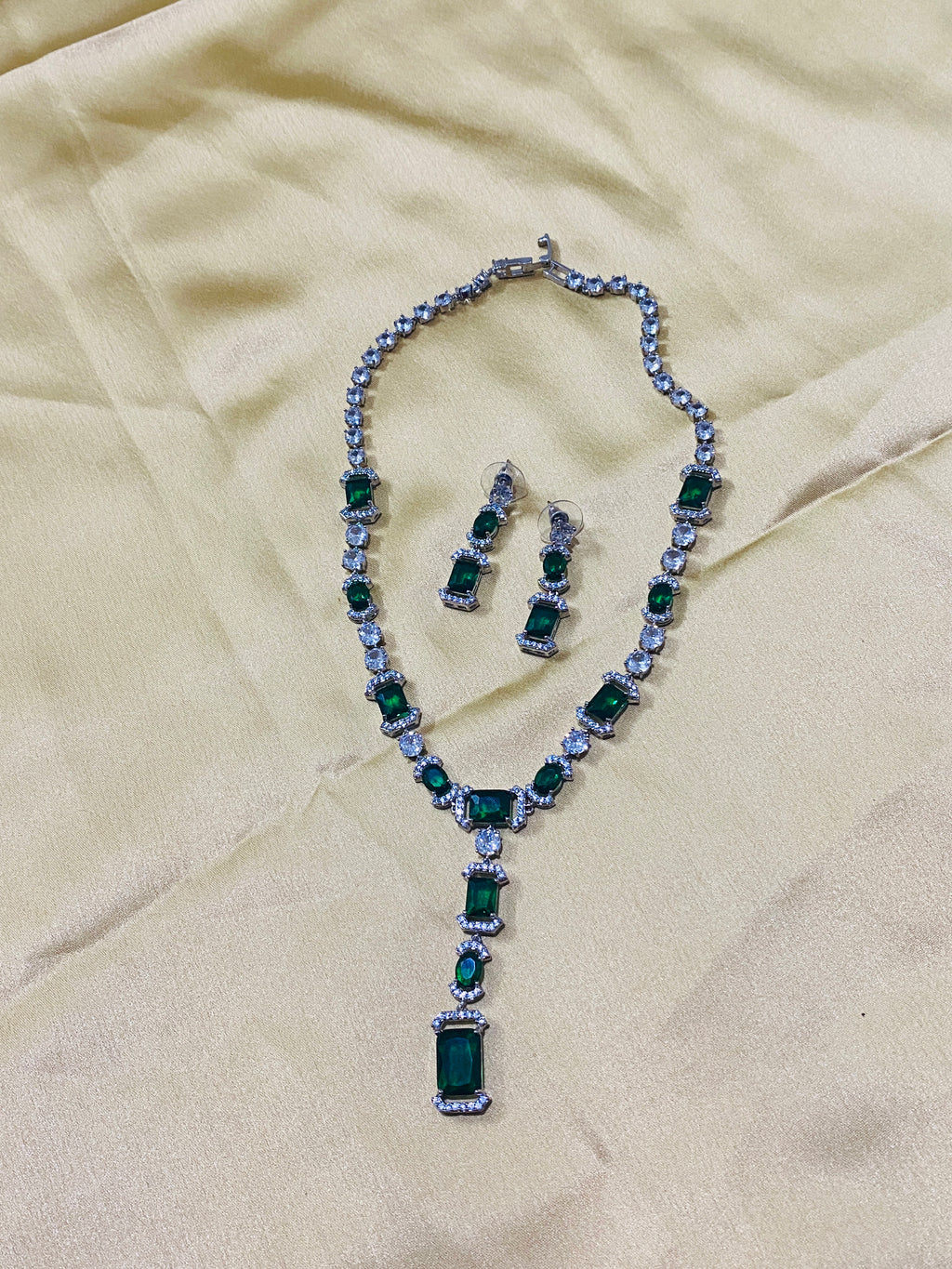 Green Zirconia Diamond Jewellery Set