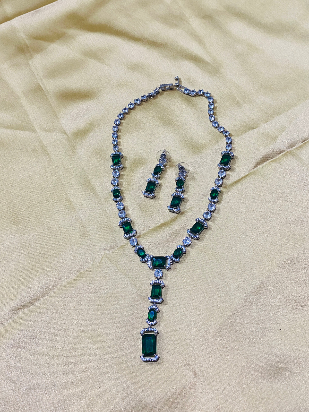 Green Zirconia Diamond Jewellery Set